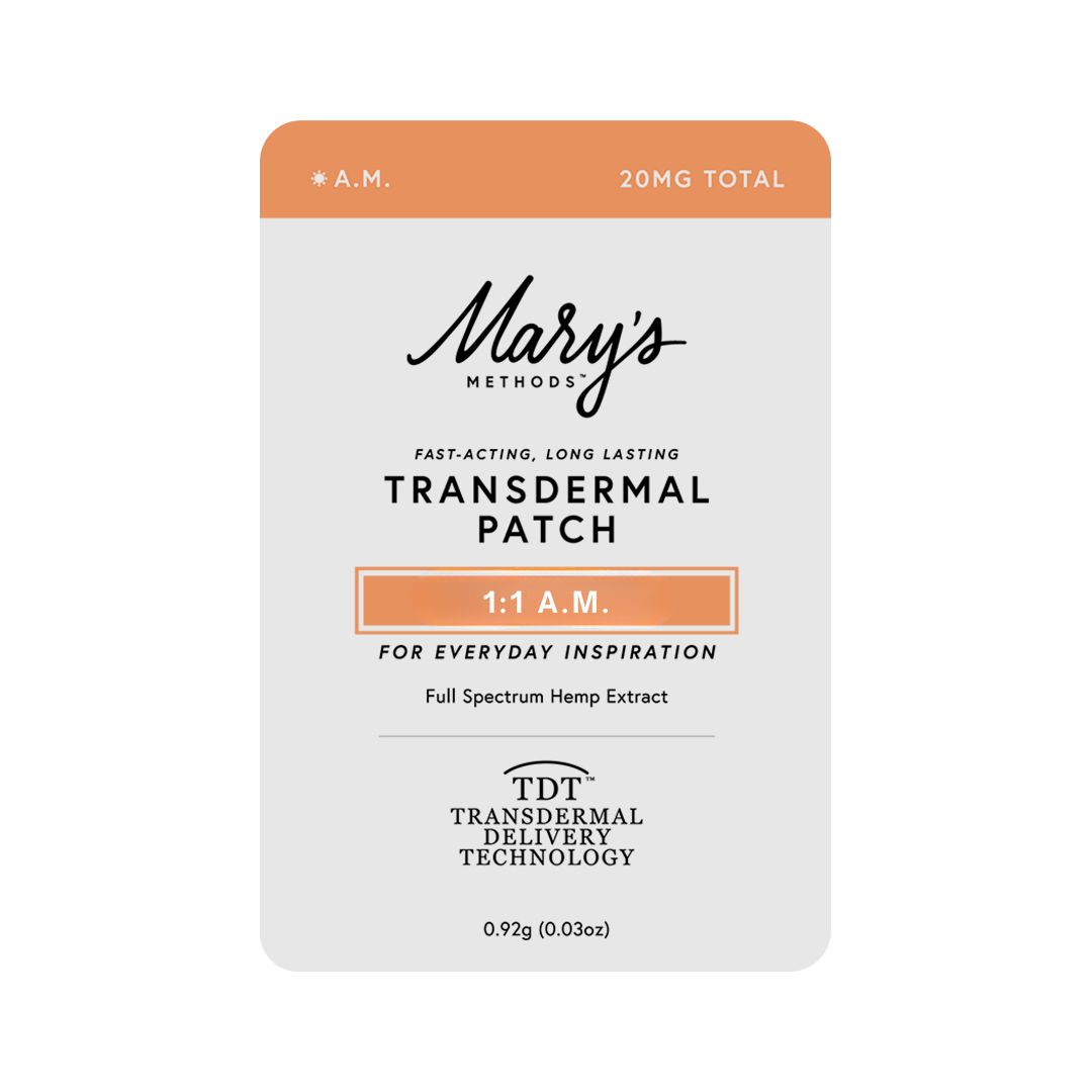 Mary's Methods AM Transdermal Patch Orange and white packaging