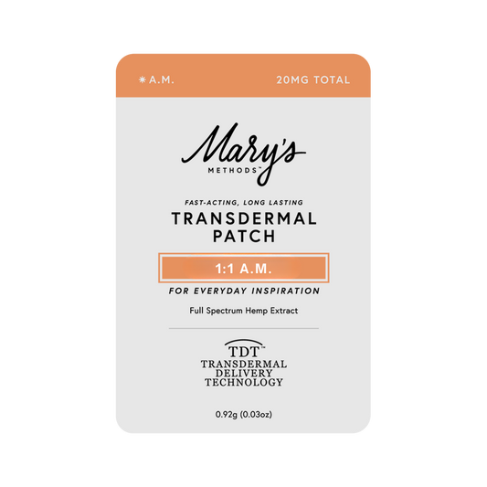 Mary's Methods AM Transdermal Patch Orange and white packaging